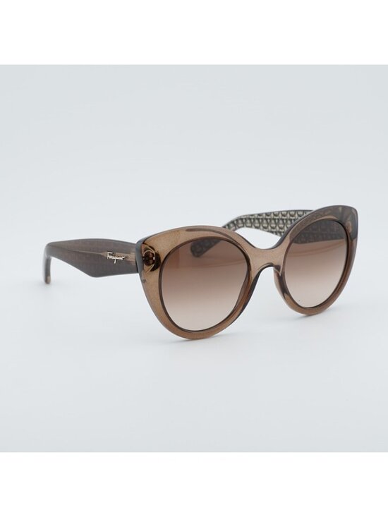 Salvatore Ferragamo SF964S 210 Sunglasses Brown Cat Eye Frame, Brown Lenses main image 5